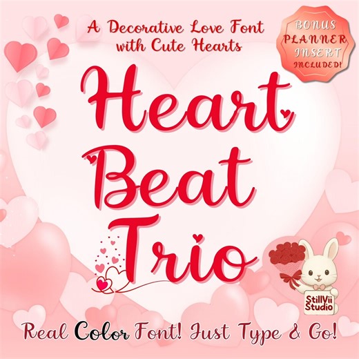 Cute Valentine Handwriting Font, Heart Color Font SVG, Red Love Script for Cricut Sublimation - Etsy