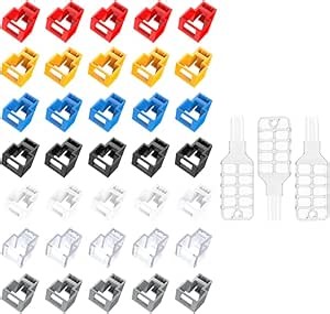 35 PCS RJ45 Network Port Security Lock with 3 Key,Removable Ethernet Cable Lock, Provide Physical Protection for Laptops, Computers and RJ45 Network Devices (5 PCS Per Color)