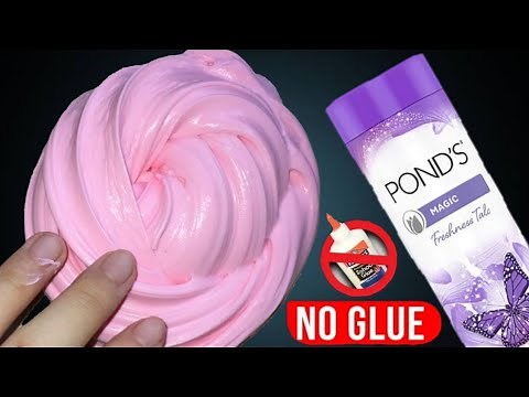 NO GLUE PONDS POWDER SLIME💦 How to make Slime with Ponds Powder and Flour without Glue or Borax