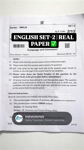 English Language & Literature 📘 | Set 2 Real Board Paper ✅ | No Rumours | Class 10