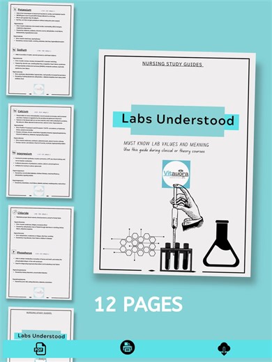 Labs Understood Cheat Sheet |labs Study Guide| Nclex,nursing Lab Values|nursing School Cheat Sheet| Clinical |nursing School Labs Understood - Etsy