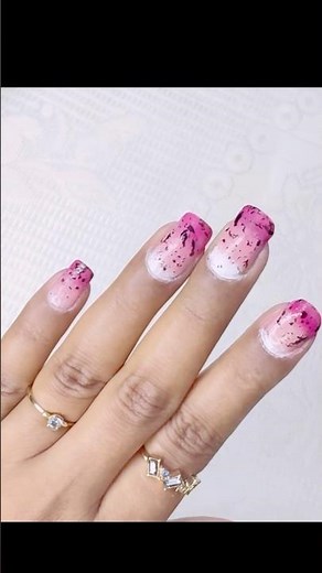 Pink Splash Ombre Nails 💗✨ | Abstract French Nail Art Trend 2026