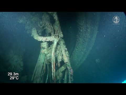 The German heavy cruiser Prinz Eugen at Kwajalein Atoll