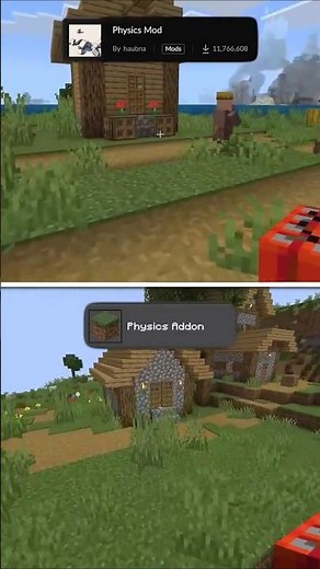 Physics Addon 🔥 (Bedrock) vs Physics Mod (Java) | (Showcase+Download link)