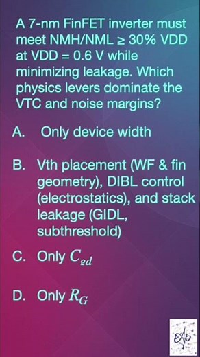 Electronic Devices Quiz on MOSFETs and impact on design 30