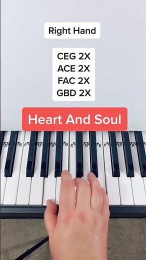 Learn how to play Heart and Soul on Piano with letter notes 🤩 #piano #pianolesson #pianotutorial