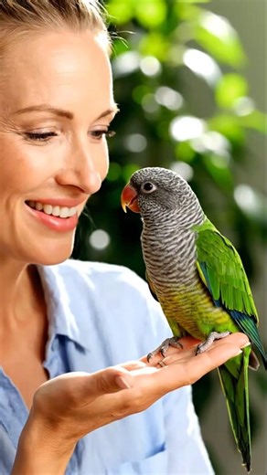Pleasure Scene Parrot Talking With Girl 🤩#parrot #birds #pets