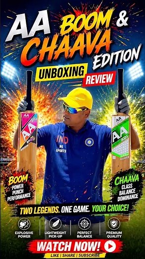 AA Boom & Chaava Edition Bat Unboxing 🔥 Power Test & Review 🏏 #ngsports #cricket