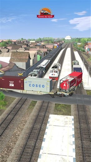 Kereta api salah jalur sangat membingungkan #train #railtrack #automobile