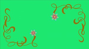 Beautiful flower frame animation on green screen
