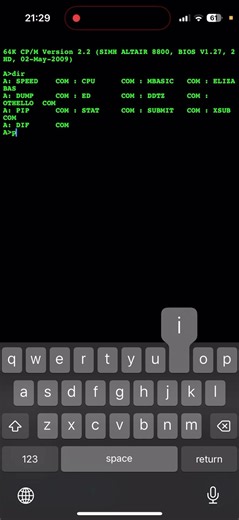 iAltair CP/M on iOS: PIP & ERA