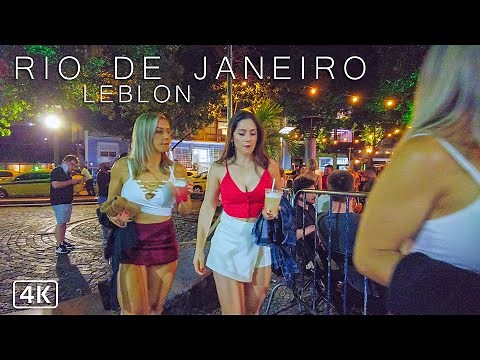 🇧🇷 Walking in Leblon Nightlife | Rio de Janeiro, Brazil | 4K UHD