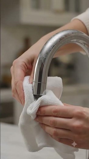 Clean Faucet Like New with Vinegar! ✨🚰 ⭐ #lifehack #short#homehacks