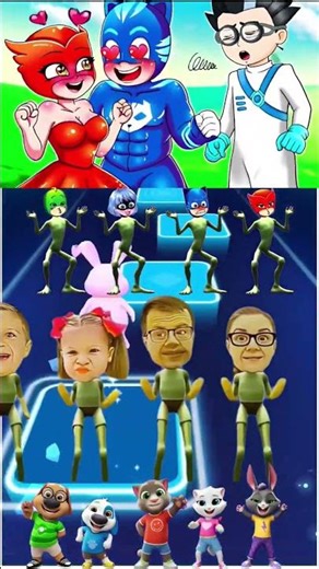 pj mask owlette vs cat boy🆚Vlad niki transformation coffin dance cover tiles hop edm rush| #tileshop