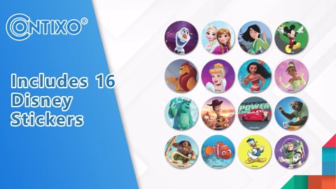 Contixo 8" Kids Tablet, 2025 Model, 80 Disney eBooks, 64GB, Android 13, Kid-Proof Case & Kickstand - Blue