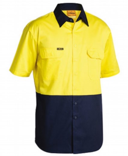 Bisley Lightweight Short Sleeve Hi-Vis Drill Shirt | Workwear | Hip Pocket