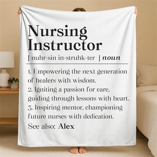 Personalized Nursing Instructor Definition Fleece Blanket, Custom Nursing Instructor Birthday Sherpa Fleece - Etsy