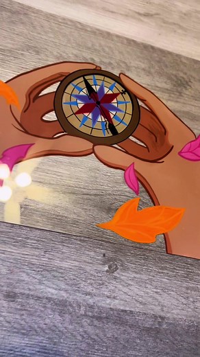 Pocahontas Reverse Art with John Smith Compass
