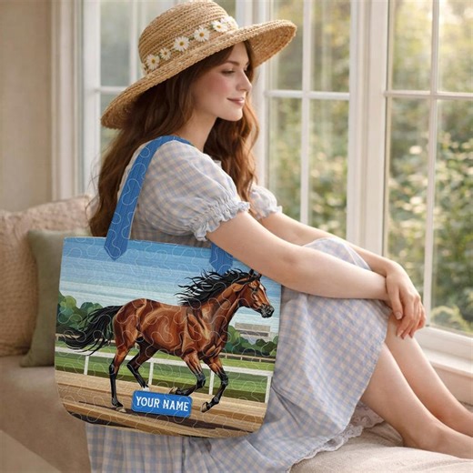 Personalized Riding Horse Quilt Tote Bag, Equestrian Quilted Patchwork, Vintage Barrel Racing Bag, Western Cowboy Cowgirl Gift TD-0330-TBIG - Etsy