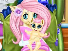 Pony Fluttershy Baby Birth Online 🕹️ Play Now!