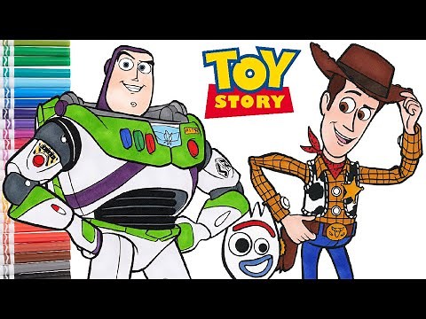 Disney Pixar Toy Story - Buzz Lightyear and Woody Coloring Book Pages | Coloring with Markers