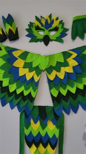 Bright Green Blue Yellow Bird Costume- Tropical Bird Costume for Kids – Carnival, Halloween & Party Outfit - Bird Wings Mask Play Set - Etsy