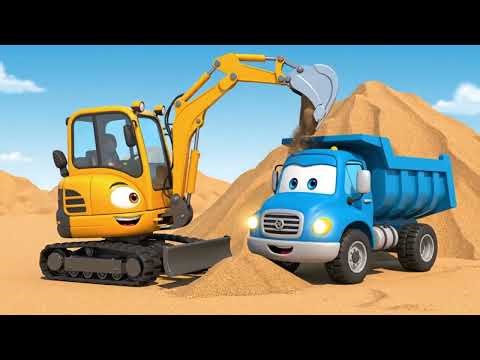 🚧 Mini Excavator & Dumper Truck | Fun Construction Vehicles for Kids | 3D Animation | Kids Animation