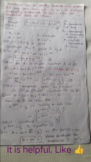 Newton's Law of Cooling Problem with Solutions