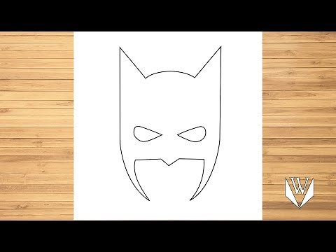 How to draw Batman Mask Step by step, Easy Draw | Free Download Coloring Page