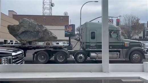 Watch as boulders are trucked through Bellingham