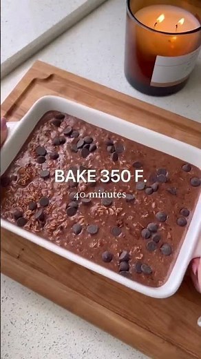 VEGAN BROWNIE BAKED OATMEAL - FULL RECIPE IN DESCRIPTION