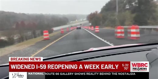 Widened I-59 reopening a week early