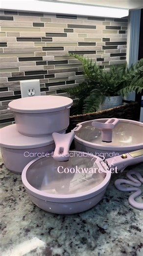 Pink Carote cookware set 🎀 #pinkcookware #pinkpotsandpans #nonstickpans #carote #summervibes