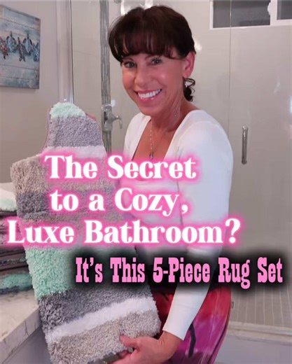 This isn’t just any bathroom rug set—it’s a full five-piece plush comfort upgrade for your feet, your style, and your sanity. Soft, absorbent, and quick-drying, each rug hugs your toes like a cozy spa day. From the contoured mat to the oversized bath rug, it’s got every corner of your bathroom covered literally. And the colors? Absolutely gorgeous. You’ll wonder how you ever settled for less. #makeover #bathroommakeover #barhroom #bathroomrugs #rugs