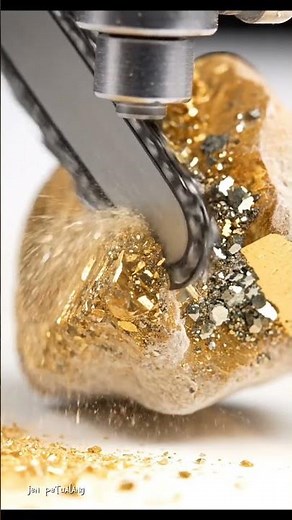 Cutting gold quartz with a chainsaw! 🪚 #goldrush #goldmining #quartz