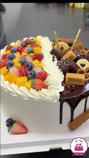 Divine Duo: How to Create a Half-and-Half Cake with Fresh Fruits and Chocolate