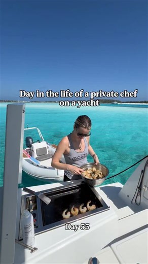 Shrimp on the Barbie 🦐 #sailing #privatechef #bahamas #yacht #catamaran | Lily Davison