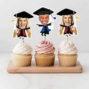 Personalized graduation cupcake toppers, Grad cupcake toppers, graduation decorations, grad party decorations