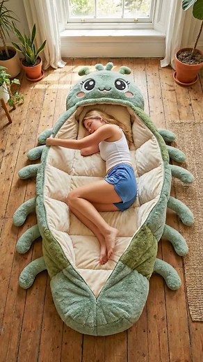 We tried out the hugging caterpillar sleeping bags! 😱🙌 It's safe to say, we're never leaving! 🤣 #campinglife #parenting