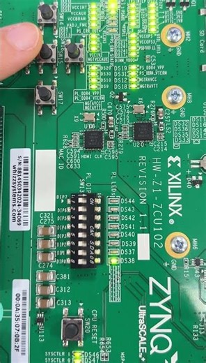 Xilinx UltraScale+ MPSoC ZCU102 Eval Kit Proj: LED run mode change sw #fpga #electronics