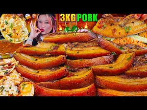 3KG OILY PORK FEAST 🥩🔥 Spicy Noodles, Sunny Side Up Eggs, Rice & Gravy Mukbang