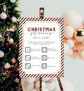 Printable Christmas Gift Exchange Dice Game Sign, Secret Santa Gift Exchange, Office Gift Exchange Game, Group Christmas Game, Red Green - Etsy