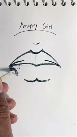 draw a angry girl lips 👄