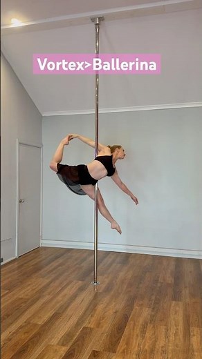 Beautiful Transition from Vortex to Ballerina Spin- Spinning Pole Combo #spinningpole #shorts