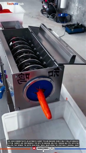 Carrot Peeling Machine Technology: Automatic Multi-Roller Skin Removal Process #tech