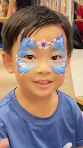🦋 Blue butterflies can be cool too. Sharp lines, bold blues, no sweetness — just strength 💙 A butterfly for boys who love freedom and speed. #BlueButterflyFacePaint #BoysFacePaint #CoolKids #FacePaintArt | Anka Bella