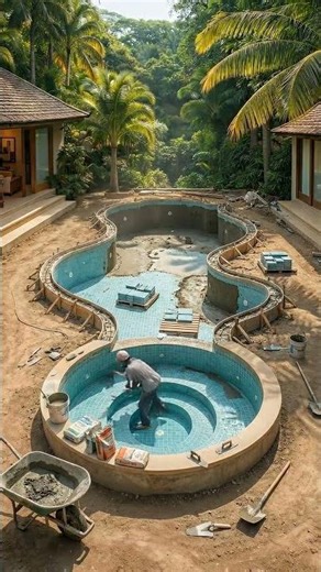 Tropical Backyard Transforms Into a Luxury Pool Oasis