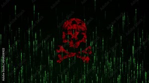 Hacker attack Technology glitch computer virus internet system hacking. 4K Computer virus attack, cyber security, malware, crime, spying software. crash, error message. error system failure alert. 4K