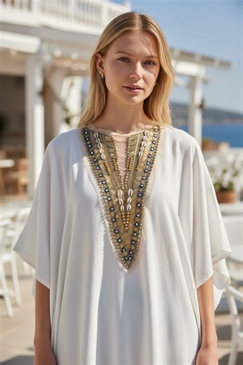 Handcrafted V-neck Antique Zardosi Patch With Cowrie Shell & Mirrors Black - Etsy