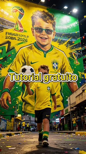 Efeito de Mural Copa do Mundo: template CapCut daidai para transformar foto
